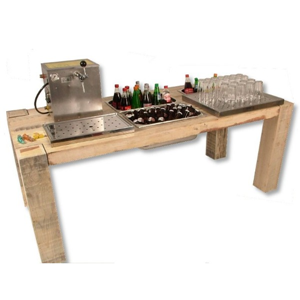 Drankentafel steigerhout incl. tap huren bij PartyHuren